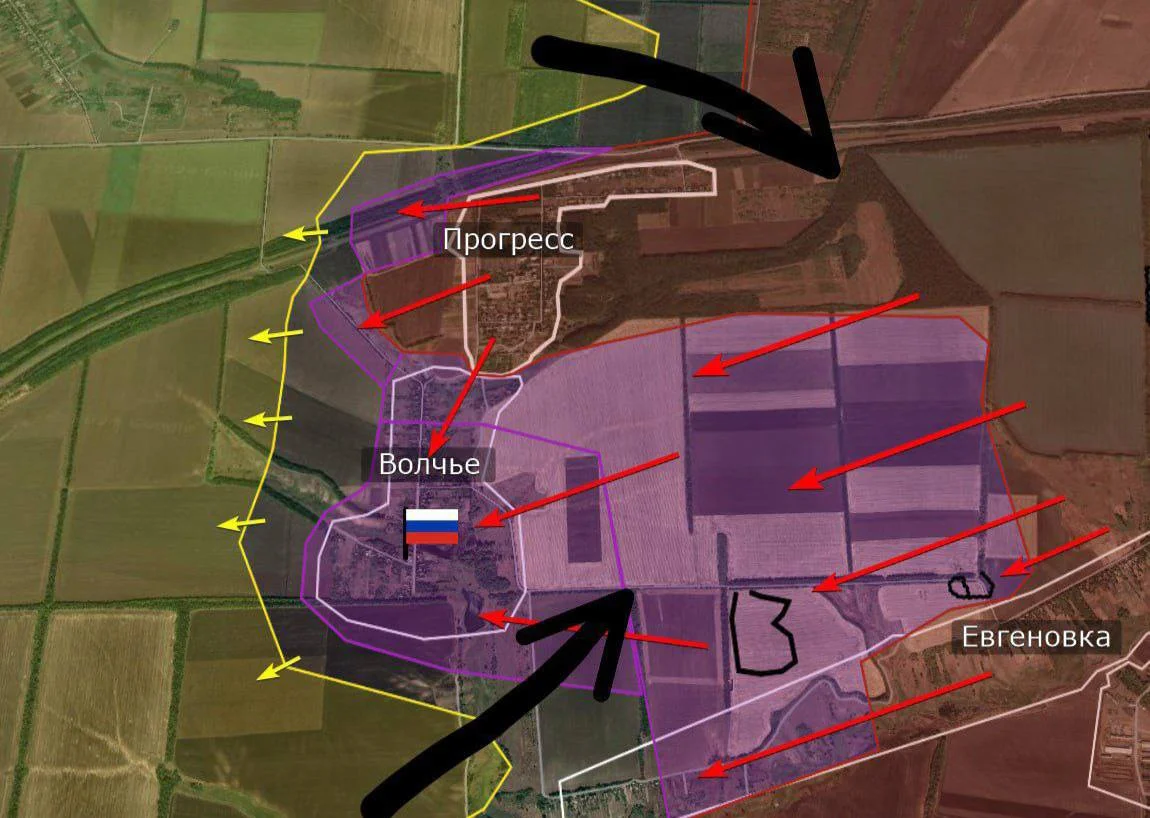 Волчье - карта боевых действий