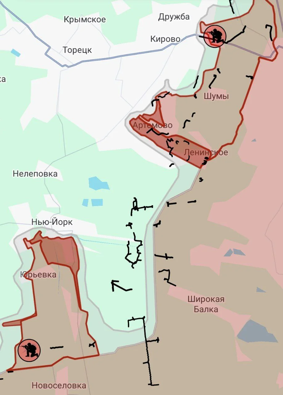 Торецкое направление - карта боевых действий на 22.07.2024