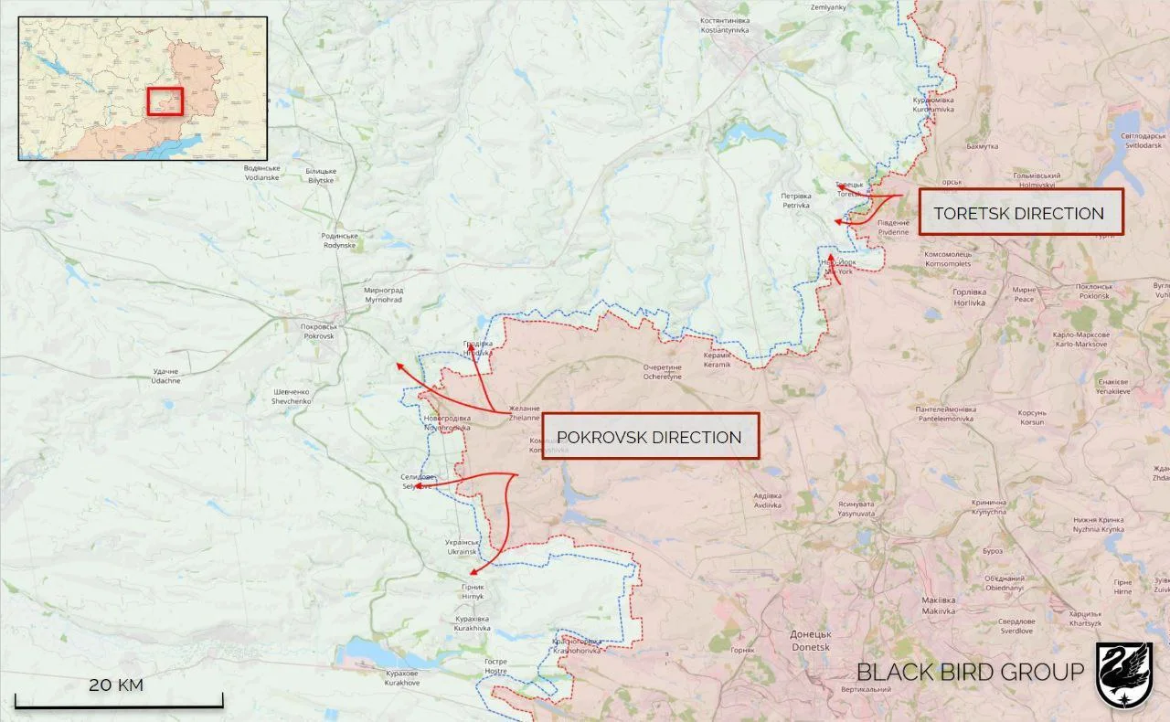 Красноармейское направление - карта боевых действий