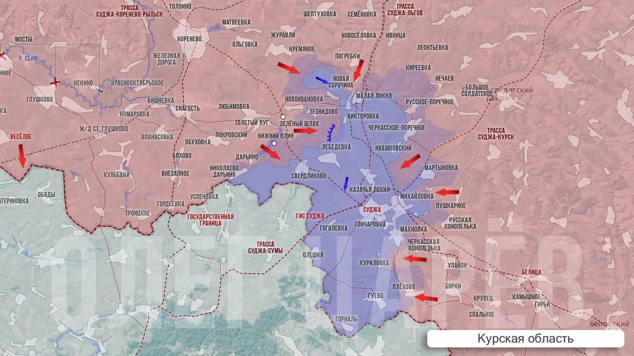 Курское направление - карта боевых действий сегодня 19.11.2024